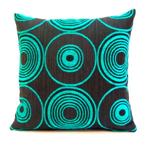 μαξιλαροθήκη με κύκλους τυρκουάζ 45 χ 45