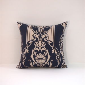 μαξιλαροθήκη με νταμασκ σχεδιο μπλε 40 χ 40