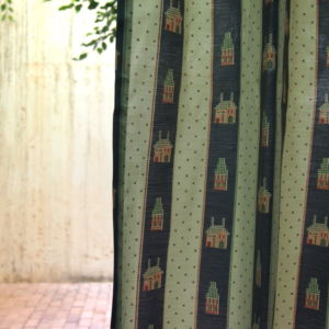 παιδική κουρτίνα με σπιτάκια πολύχρωμα 1,30 χ 2,80 ύψος