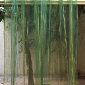 Κουρτίνα ραμμένη, διάφανη με χρώμα τυρκουάζ σε διάσταση 1,20 χ 3,00μ ύψος