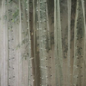 κουρτίνα ραμμένη διάφανη με στρας στην ραφή 1,25 χ 3,05 ύψος