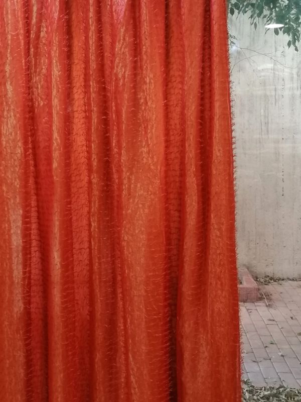 2 κουρτίνες ραμμένες μαζί με τρίπιετο και στρας 2,50 χ 2,75 ύψος