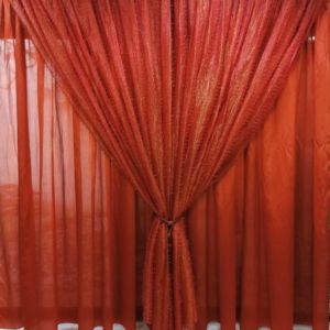 2 κουρτίνες ραμμένες μαζί με τρίπιετο και στρας 2,50 χ 2,75 ύψος