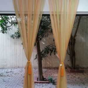 κουρτίνα ραμμένη ντεγκραντέ , πορτοκαλί πράσινο με διαστάσεις 0,80 χ 2,56 ύψος