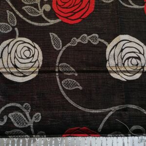 ρόμαν ραμμένο μαύρο με κόκκινα λουλούδια 1,20 χ 1,47 ύψος