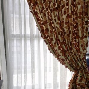 Κουρτίνα από μετάξι με ξέφτια και αμερικάνικη ραφή σε διαστάσεις 1,10 χ 2,80 ύψος