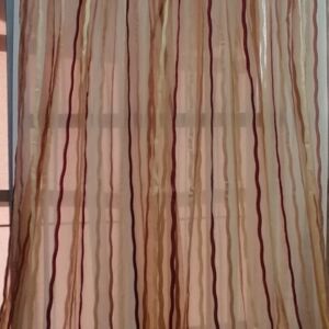 κουρτίνα ραμμένη ημιδιάφανη, μπορντώ-χρυσό σε διαστάσεις 2,00 χ 2,45 ύψος