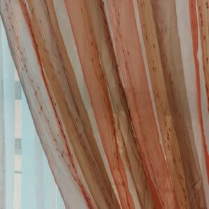 κουρτίνα διάφανη ντεγκραντέ πορτοκαλί, χακί με διαστάσεις 1,05 χ 3,10 ύψος
