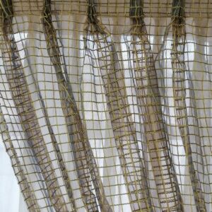 κουρτίνα ραμμένη δίχτυ με οργάντζα σε χρώμα μπλε-χρυσό και διαστάσεις 1,00 χ 2,50 ύψος