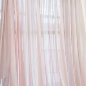 κουρτίνα ραμμένη απαλό ροζ, γάζα σε διαστάσεις 2,30 χ 2,90 ύψος
