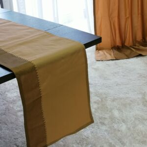 σετ 2 καρέ και 1 τραβέρσα καφέ ταφτάς