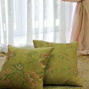 Μαξιλαροθήκη διακόσμησης 45 χ 45 με λουλούδια ροζ