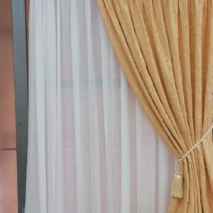 Κουρτίνα ανάγλυφη, πλαϊνό κίτρινο σε διαστάσεις 1,00 χ 2,80 ύψος