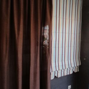 καφέ ριντό ματ με διαστάσεις 0,80 χ 2,42 ύψος και απλή ραφή