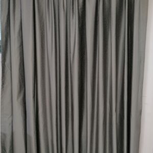 κουρτίνα ραμμένη ταφτάς γκρι γυαλιστερός