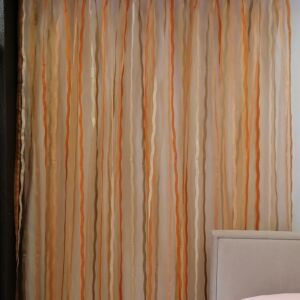 κουρτίνα διάφανη με πορτοκαλί νερά σε διαστάσεις 1,45 χ 2,24 ύψος