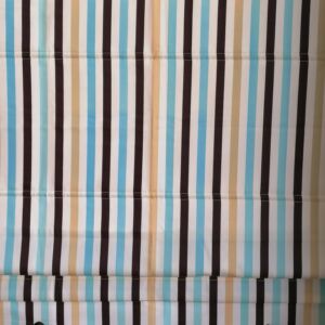 ρόμαν ραμμένο ριγέ καφέ, σιέλ, με διαστάσεις 0,90 χ 2,00 ύψος