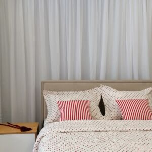 Κουρτίνα ραμμένάζα λευκή σε διαστάσεις 2,15 χ 2,55 ύψος