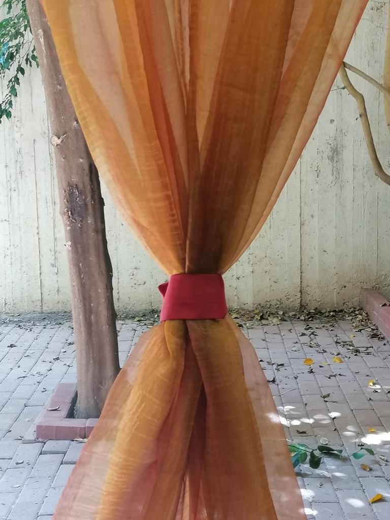 κουρτίνα διάφανη πορτοκαλί 1,20 χ 3,05 ύψος και ραφή τρίπιετο