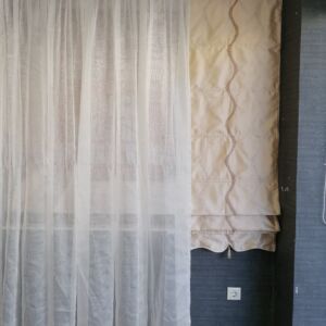 κουρτίνα λευκή από διπλή οργάντζα σε διαστάσεις 1,30 χ 2,40 ύψος