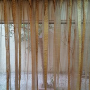 κουρτίνα ριγέ ραμμένη, διάφανη με διαστάσεις 1,90 χ 2,00 ύψος