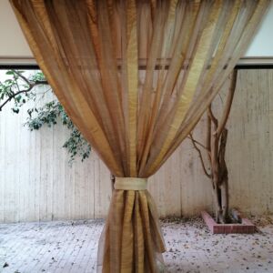 κουρτίνα ριγέ ραμμένη, διάφανη με διαστάσεις 1,90 χ 2,00 ύψος