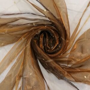 ύφασμα με το μέτρο οργάντζα καφέ γυαλιστερή
