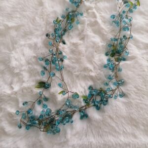 Δέστρα κουρτίνας με σχέδιο κλαδί σε χρώμα γαλάζιο και διάσταση 44 εκατ.. με δυνατότητα αυξομείωσης.