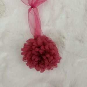 Δέστρα φούξια φουντάκι από οργάντζα με μήκος δεσιάς 40 εκατοστά