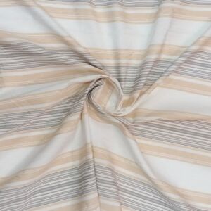 Επίπλωσης ύφασμα βαμβακερό με φαρδιά ρίγα σε μπεζ-γκρι απόχρωση με φάρδος τοπιου 1.40 μέτρα φάρδος.