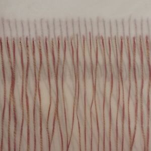 Υφασμα οργαντζα σε μπεζ απόχρωση με κεραμιδί ρίγες και φάρδος τοπιού 2.80 μέτρα.