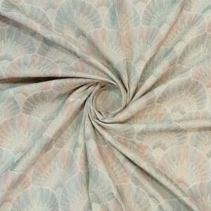 Ύφασμα επιπλωσης με σχέδιο βεντάλια σε απόχρωση μπεζ -σομον και φάρδος τοπιού 1.40