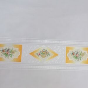 Γάζα από βαμβακερό υφασμα με σχέδιο κίτρινα λουλούδια στο κάτω μέρος και φάρδος τοπιού 2.80 μέτρα