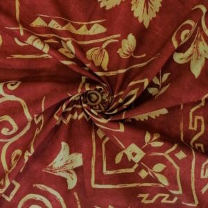 Υφασμα επιπλωσης αντοχης σε βαθυ κόκκινο χρώμα με γεωμετρικό εθνικ σχέδιο και φάρδος τοπιού 1,40 μέτρα.