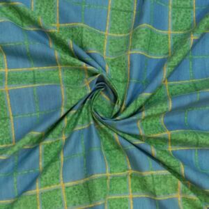 Υφασμα βαμβακερό καρώ σε απόχρωση μπλε ,πράσινο και φάρδος τοπιού 2,80 μέτρα.