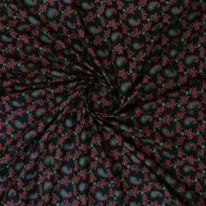 Βαμβακερό ύφασμα επίπλωσης με σχέδιο λαχουρι σε κόκκινο ,μαύρο χρώμα και φάρδος τοπιού 1.40 μέτρα.