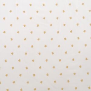 Υφασμα από βαμβακερή γάζα σε μπεζ απόχρωση με σχέδιο κίτρινο λουλουδάκι και φάρδος τοπιού 2,80 μέτρα.