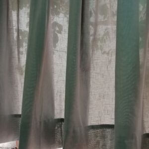 Κουρτίνα χακί, κοντή, ημιδιάφανη γάζα 1,70 χ 1,50 ύψος