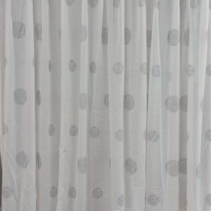 κουρτίνα ραμμένη γάζα λευκή με κέντημα 1,65 χ 2,26 ύψος