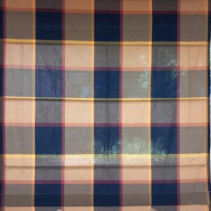 ρόμαν ραμμένο καρώ μπλε κίτρινο